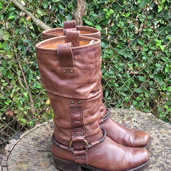 Vintage 90s Pull-On Slouch Boots/Steampunk Boots - Picture 3 of 9